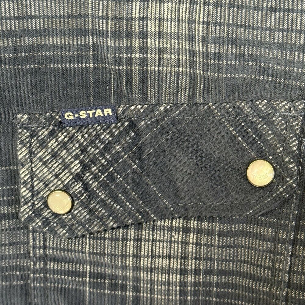 G Star Raw Corduroy Plaid Pearl Snap Button Long Sleeve Shirt Western Men S EUC - Picture 4 of 12